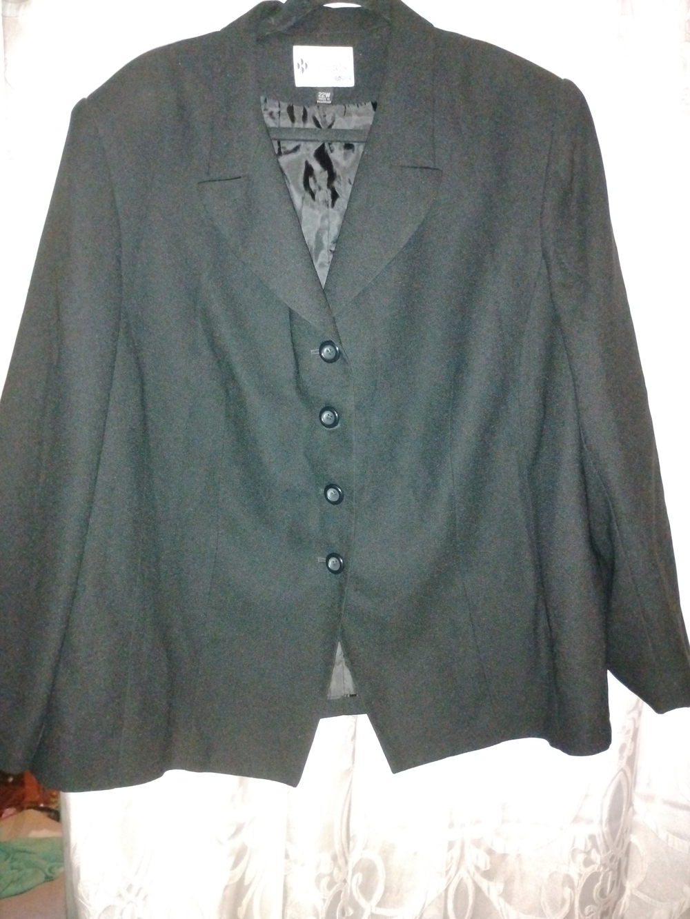 Kasper By Dillard's Black Four Button Tailored Blazer